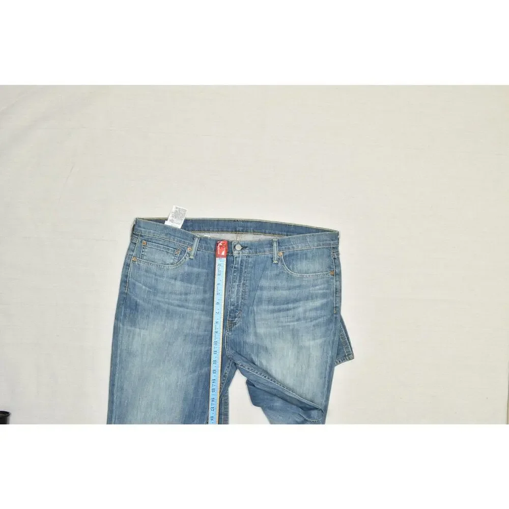 Levi's 514 Men's Straight Fit Jeans Blue Denim Size 42x32 99% Cotton Blend Light
